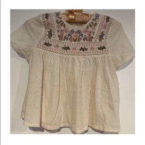 H&M Embroidered Floral Crop Top